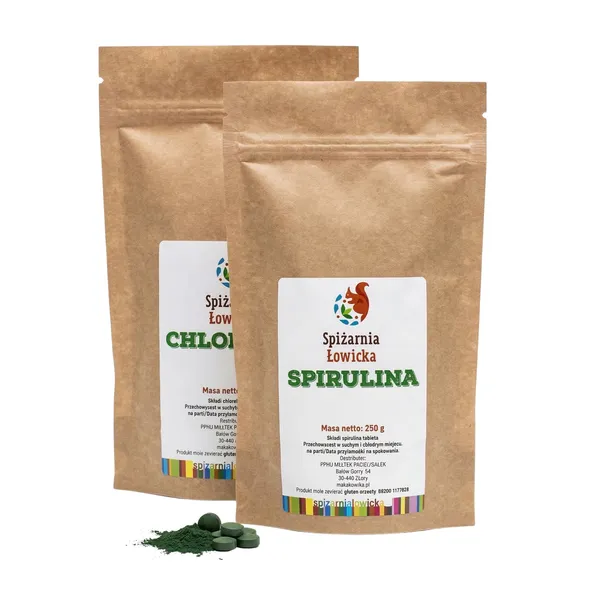Spirulina + chlorella 2 x 250g tabletki
