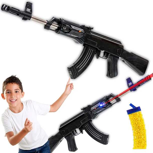 KARABIN NA KULKI PLASTIKOWE PISTOLET NA KULKI Z LASEREM CZARNY DLA DZIECI