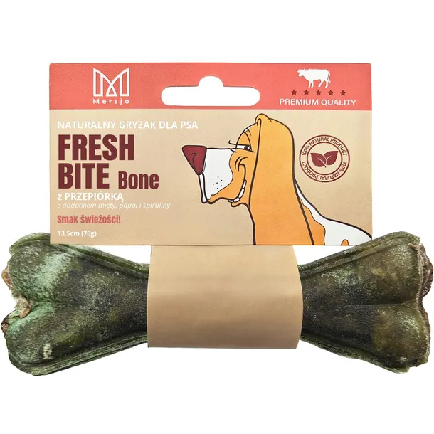 MERSJO kość do żucia z przepiórką dla psa 13,5 cm - świeży oddech