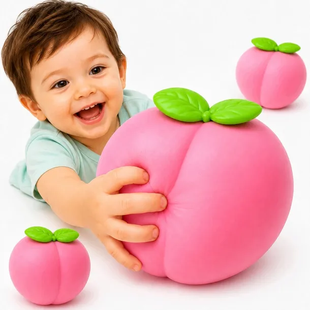 GNIOTEK ANTYSTRESOWY BRZOSKWINIA SQUISHY OWOC ZABAWKA RÓŻOWA SENSORYCZNA