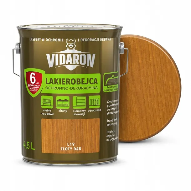 Vidaron Lakierobejca ochronno-dekoracyjna złoty dąb 4,5 l