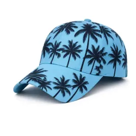 czapka-z-daszkiem-unisex-niebieska-roslinny-wzor-bawelna