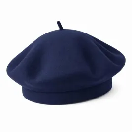 damski-beret-granatowy-welna-akryl-elegancki-jesien-zima