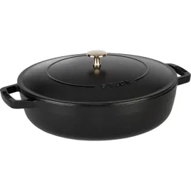 staub-brater-chistera-28-cm-schwarz-gusseisen