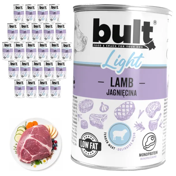BULT LIGHT mokra karma dla psa Jagnięcina puszka 24x400g