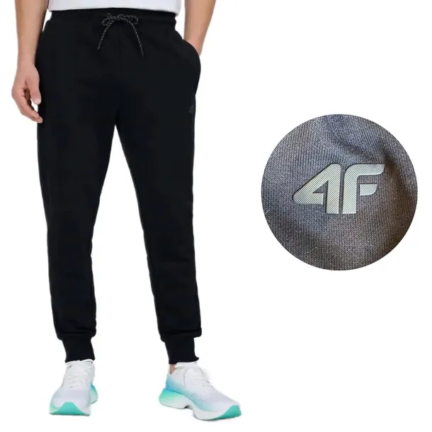 SPODNIE DRESOWE 4F MĘSKIE BAWEŁNA SPORTOWE JOGGERY CZARNE M1860 r. XL