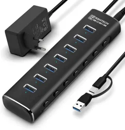 koncentrator-usb-rshtech-hub-usb-3-1-gen2-7-portowy-10-gbps-z-zasilaczem