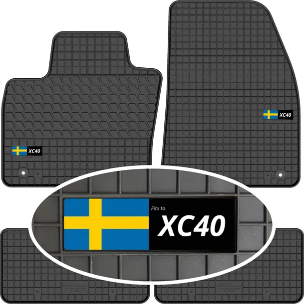 Volvo XC40 SUV 2018- Dywaniki gumowe do samochodu + EMBLEMAT