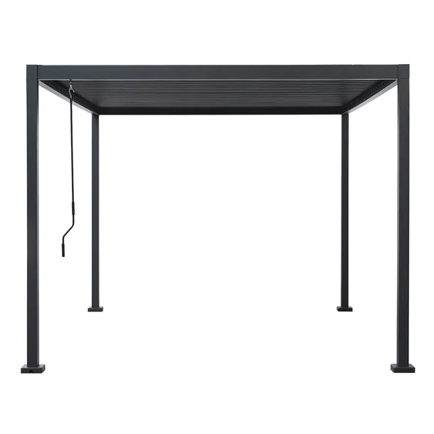 Pergola Ogrodowa 3x4 m Aluminium Stalowy Dach Regulowany Antracyt Na Taras