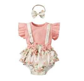 bluzka-krotkie-spodenki-opaska-lato-kwiaty-3w1-80