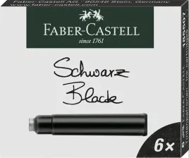 naboje-krotkie-czarne-6szt-faber-castell-do-szkoly-biura-jakosc