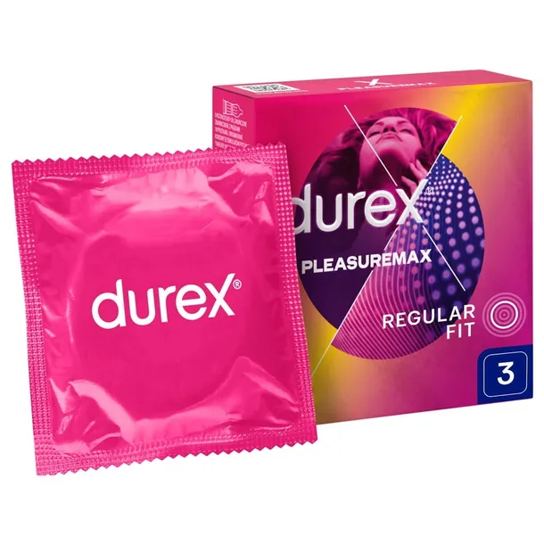 Prezerwatywy Durex PLEASUREMAX 3 z wypustkami prążkami nawilżane