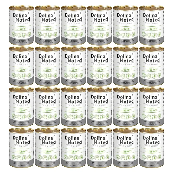 Dolina Noteci Premium Light Mokra karma dla psów z nadwagą zestaw 12x400g