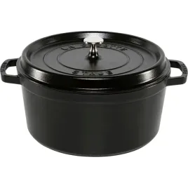 staub-la-cocotte-28cm-rund-schwarz-gusseisen
