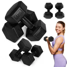 hantle-szesciokatne-zestaw-2x4-kg-ciezarki-do-cwiczen-obciazniki-fitness-cz