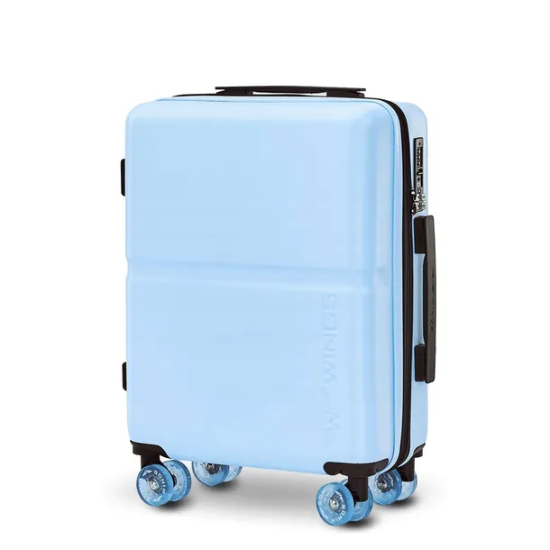 Walizka WINGS kabinowa 55x40x20 poszerzana 42L poliwęglan kauczukowe kółka