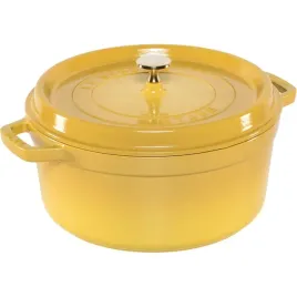staub-la-cocotte-26cm-rund-citron-gusseisen