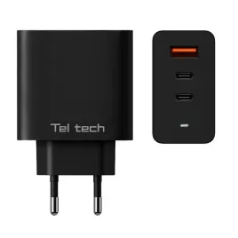 teltech-ladowarka-sieciowa-gan-usb-2x-usb-c-65w-qc-pd-czarny-tch-07
