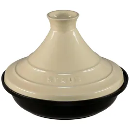 staub-tajine-28cm-okragly-kremowy-zeliwny