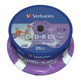 1x25-verbatim-dvd-r-double-layer-8x-speed-printable-85gb
