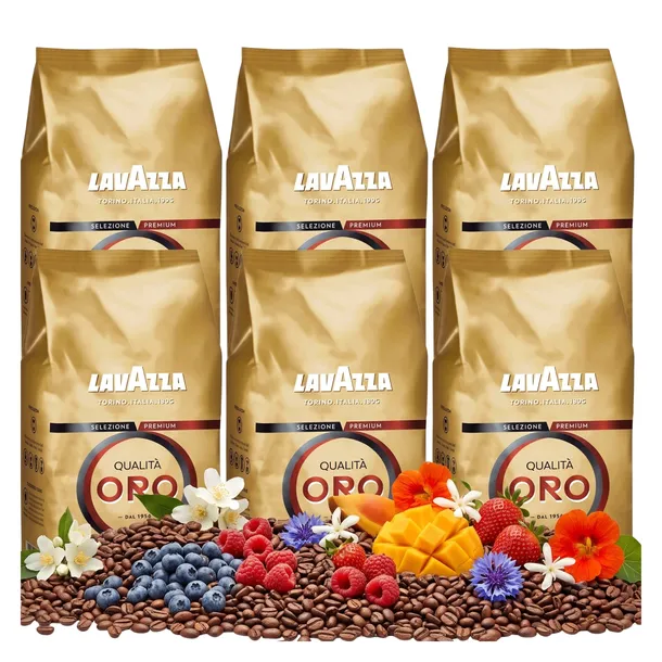 Kawa Ziarnista Lavazza Qualita Oro Arabica 100% Intensywna Zestaw 6 x 1kg