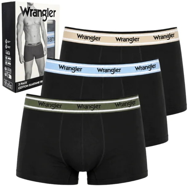 Wrangler Balfour elastyczne bokserki męskie bawełniane majtki 3 sztuki L