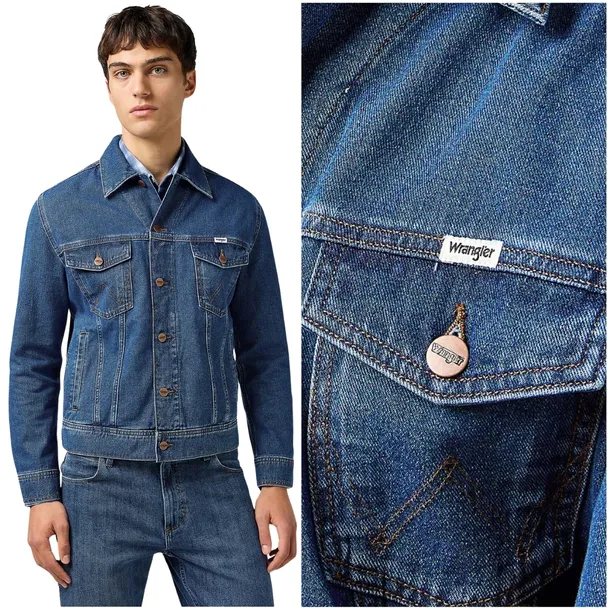 Wrangler Classic Jacket Stonewash DżINS kurtka jeansowa męska katana L