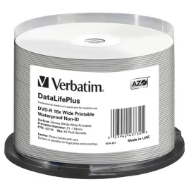 1x50-verbatim-dvd-r-47gb-16x-wide-glossy-waterproof-print