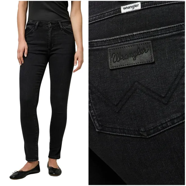 Wrangler Sienna Black Wash damskie spodnie jeansowe rurki 7/8 W27 L30