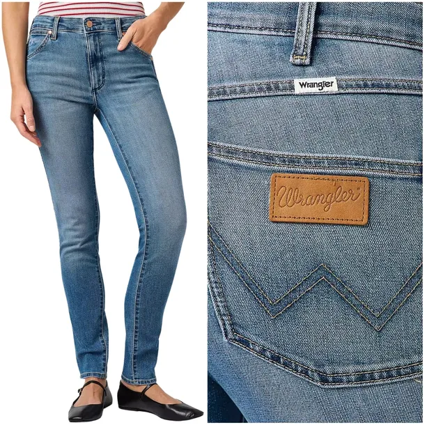 Wrangler Piper slim wysokie proste damskie spodnie jeansowe W30 L32