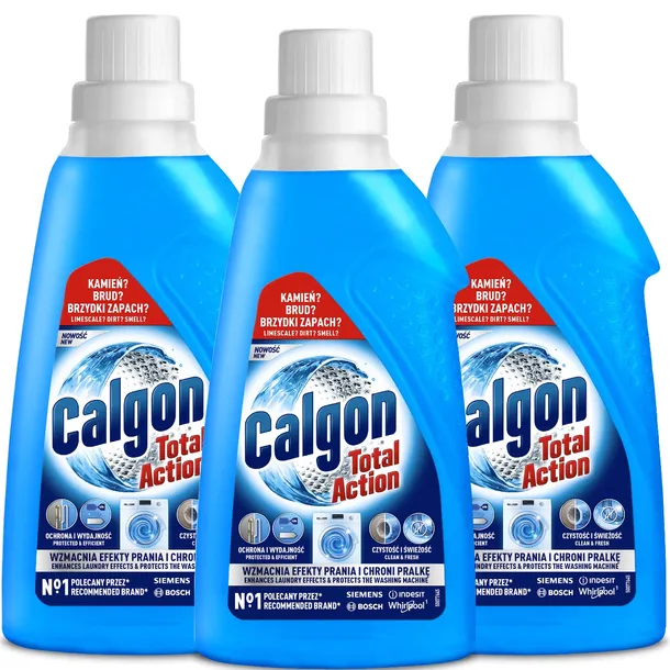 CALGON ŻEL DO OCHRONY PRALKI 4W1 ZMIĘKCZAJĄCY WODĘ ODKAMIENIACZ 3X 750ML