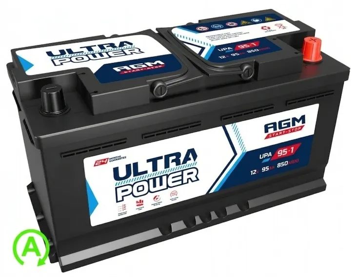 Akumulator AGM 12V 95Ah Ultra Power Megatex Bez Zwrotu Starego start - stop