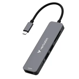 verbatim-usb-c-essentials-multi-port-hub-6-port-card-read-32156