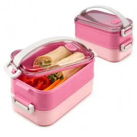 sniadaniowka-lunchbox-1600ml-rozowy-dwupoziomowy-pojemnik-z-przegrodami