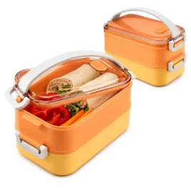 sniadaniowka-lunchbox-1600ml-pomarancz-dwupoziomowy-pojemnik-z-przegrodami