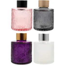 tloczona-szklana-butelka-100ml-ozdobna-do-dyfuzora-zestaw-4-sztuki-prezent