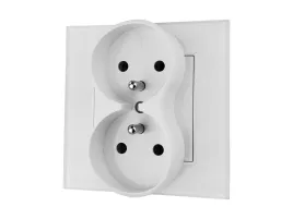 kontakt-gniazdo-elektryczne-podwojne-szklane-fi60-z-uziemieniem-biale