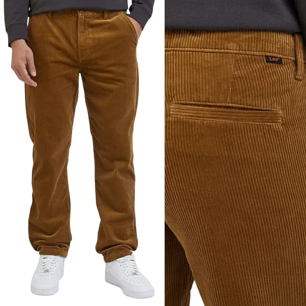 Lee Regular Chino Tumbleweed bawełniane spodnie sztruksy chinosy W32 L32