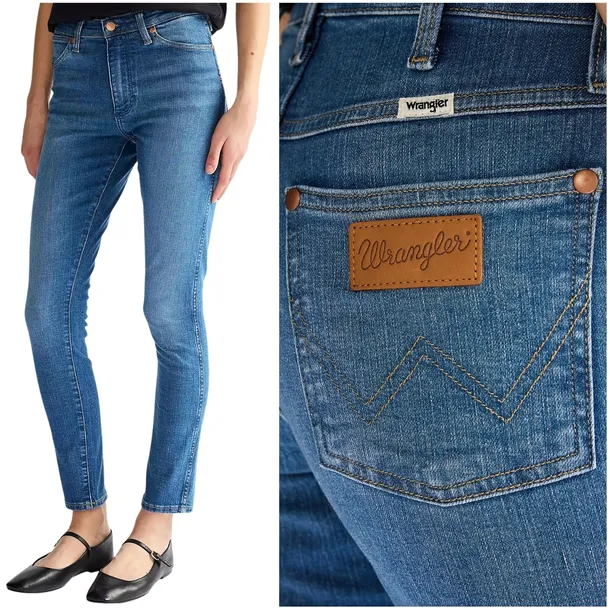 Wrangler Sienna Rebel Blue damskie spodnie jeansowe rurki 7/8 W26 L30