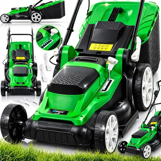 KOSIARKA ELEKTRYCZNA DO TRAWY Z REGULACJĄ LEKKA MOCNA DUŻY KOSZ 45L 1600W