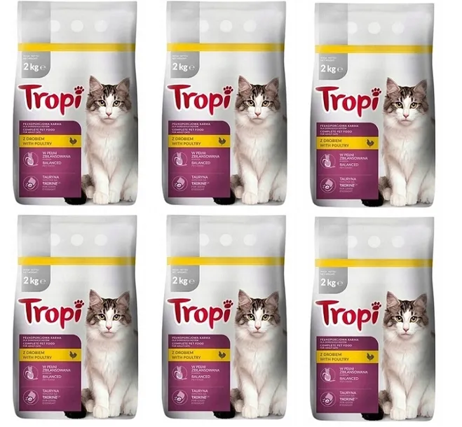 Karma sucha TROPI dla kota z drobiem 2kg DRÓB KOT