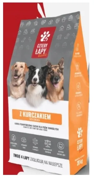 Cztery Łapy sucha karma dla psa z drobiem 20 kg