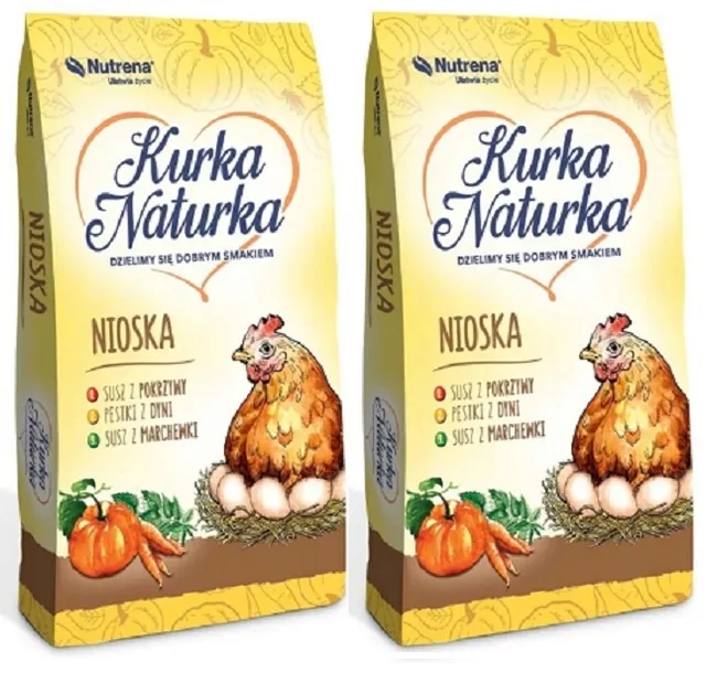 KURKA NATURKA PASZA DLA KUR NIOSEK KRUSZONKA Z ZIOŁAMI POKRZYWĄ 10KG x 2szt