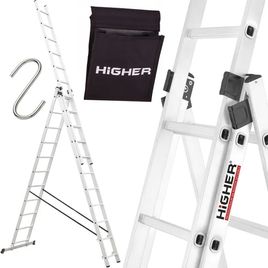 Zdjęcie produktu HIGHER Drabina aluminiowa 3x11 Professional + GRATIS