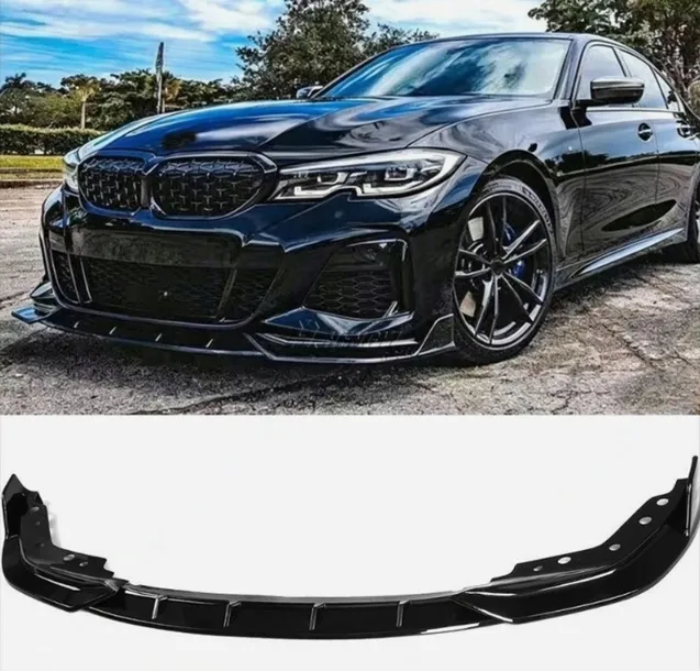 SPLITTER PRZEDNI BMW 3 G20 G21 DOKŁADKA ZDERZAKA PRZÓD CZARNY POŁYSK