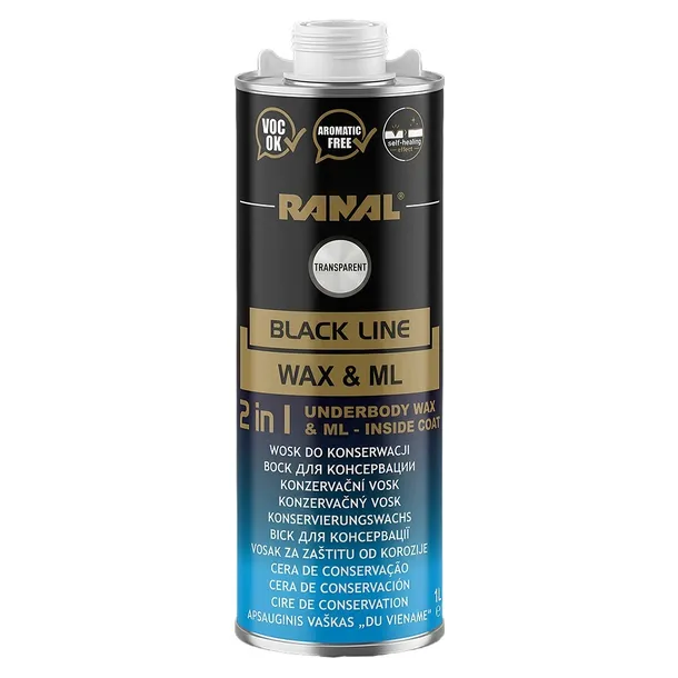 Wosk do Profili i Podwozia Bezbarwny RANAL Wax & ML 2in1 Black Line 1L