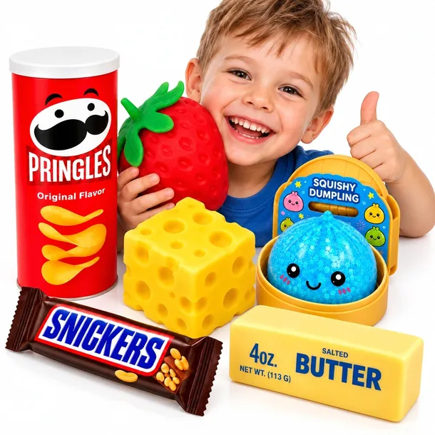 Zestaw Gniotków 6w1 Squishy Antystresowe Sensoryczne Zabawki Hit Dla Dzieci