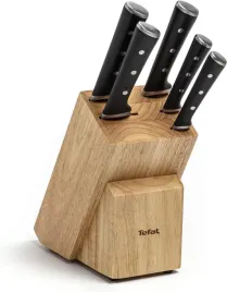 tefal-ice-force-k232s574-zestaw-5-nozy-w-drewnianym-bloku-brazowo-czarny