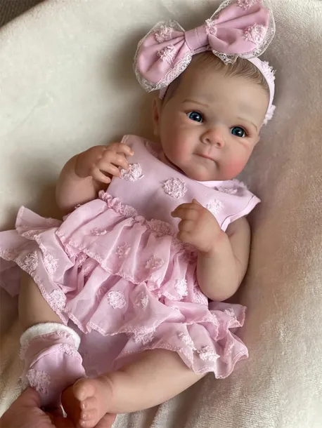 Realistyczna lalka Reborn Baby 48 cm silikonowa z ubraniami i akcesoriami