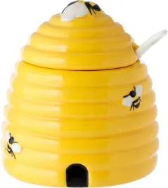 ceramiczny-garnek-na-miod-w-ksztalcie-ula-z-pokrywka-i-lyzka-300ml
